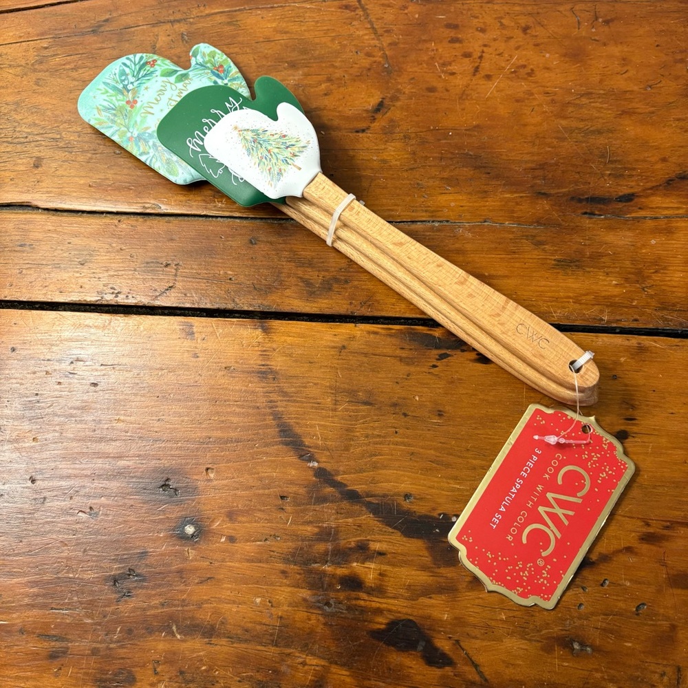 CWC Holiday Spatula Set with Bamboo Handles Set 3 NWT - Picture 6 of 8